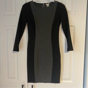 Bodycon black with grey insert dress